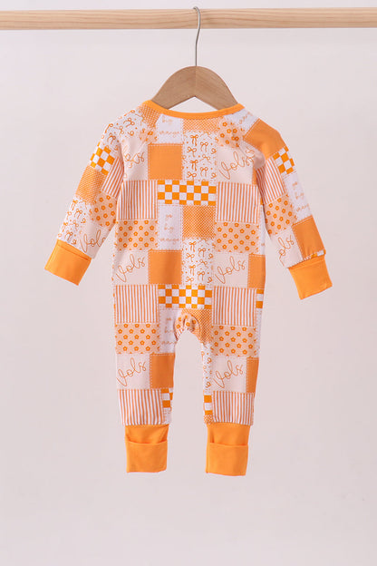Tennessee floral checkered long sleeve bamboo romper