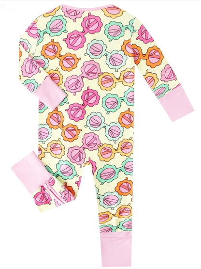 Posh TOT Sassy Shades Bamboo Baby Convertible Zippy Romper